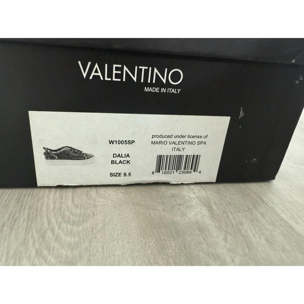 VALENTINO Dalia Black Snakeskin Platform Sneakers Made in Italy Size 9.5